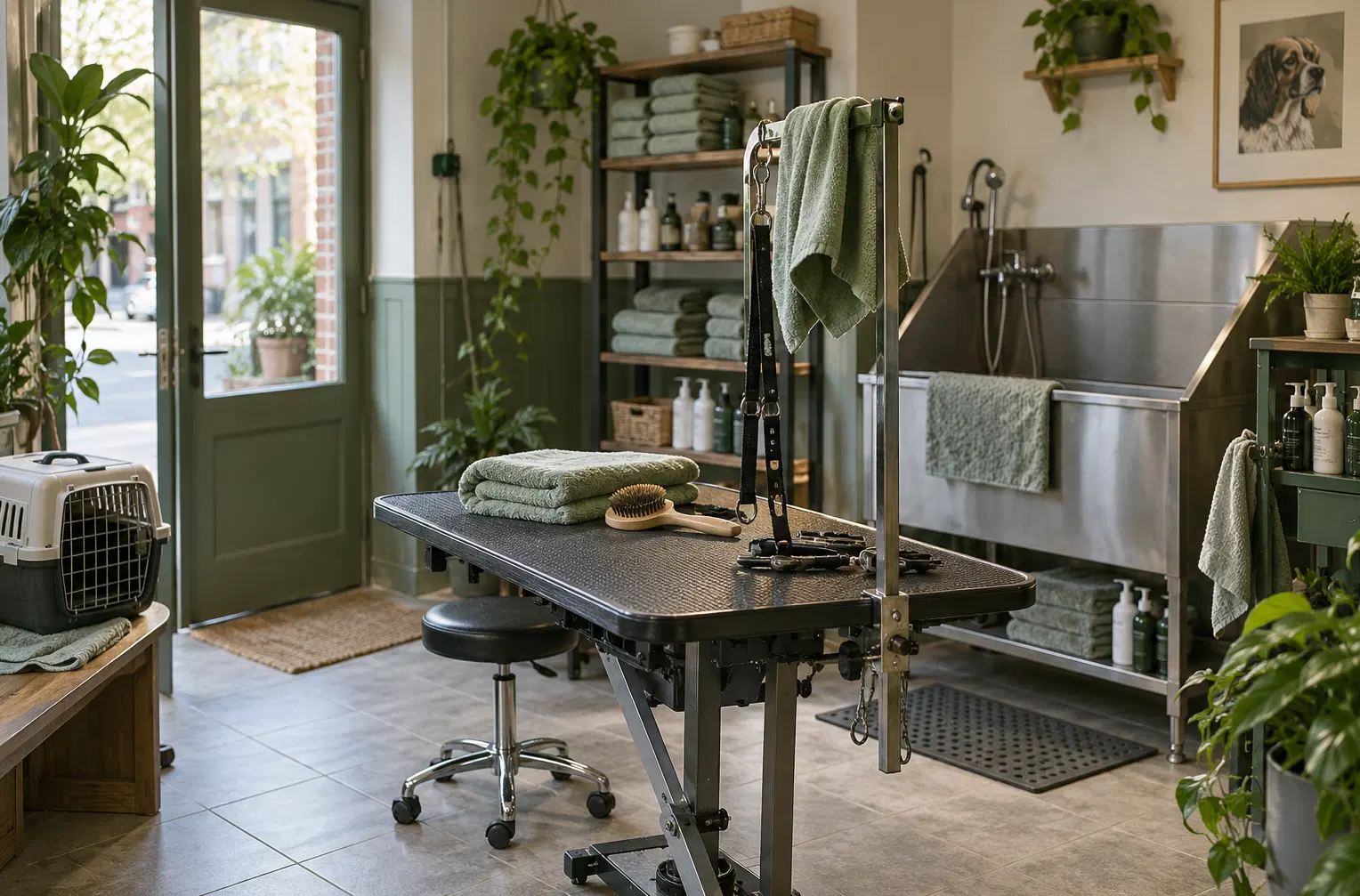 Illustration of pet care businesses and their working space
